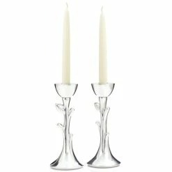 Nambé Nambe Tree Of Life Sabbath Candles Silver