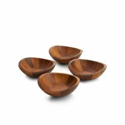Nambé Braid Salad Bowls S/4 Brown
