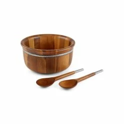 Nambé Nambe Salad Bowl With Servers Brown