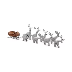 Nambé Mini Reindeer 9-Pc. Set Silver And Gold