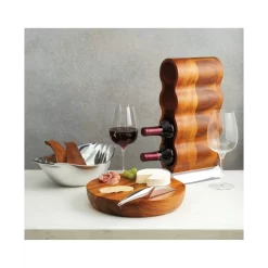 Nambé Lupo Napkin Holder Silver And Brown